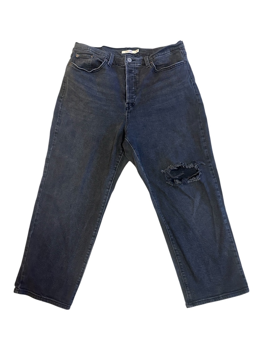 Levi's Black Washed Wedgie Straight Jeans